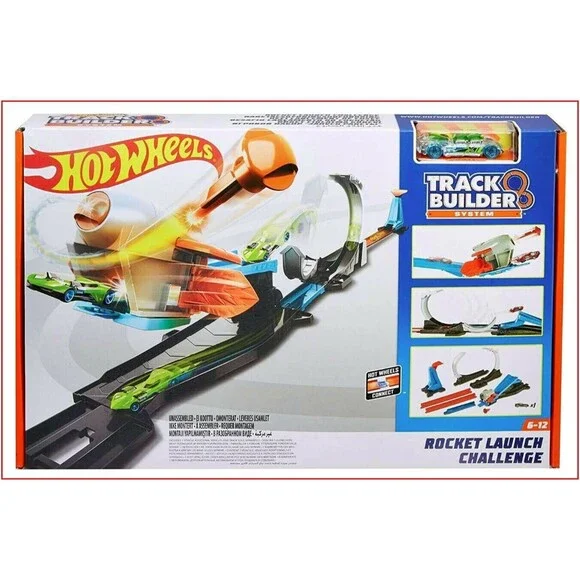 Hot Wheels Track Builder ROCKET LAUNCH CHALLENGE Stunt Set - 3 STUNTS 🌟NEW🌟
