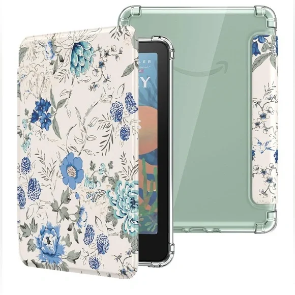 Moko Kindle Case- Blue/White Floral