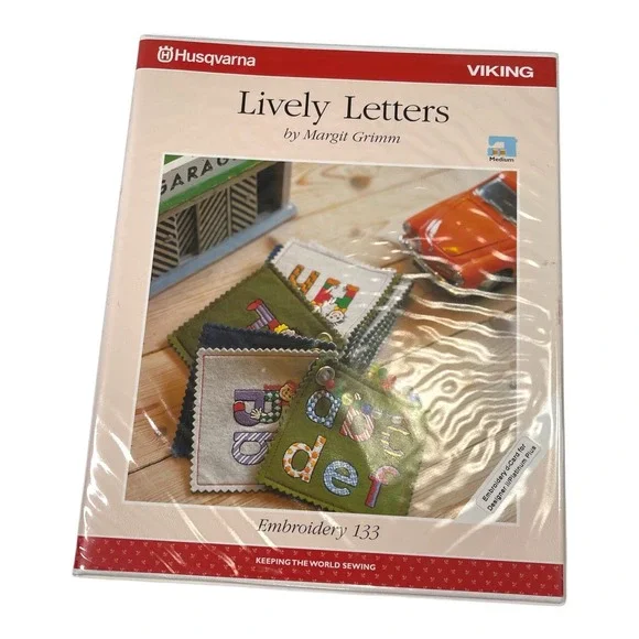 Husqvarna Viking Lively Letters Embroidery 133 D-Card Alphabet Margit Grimm