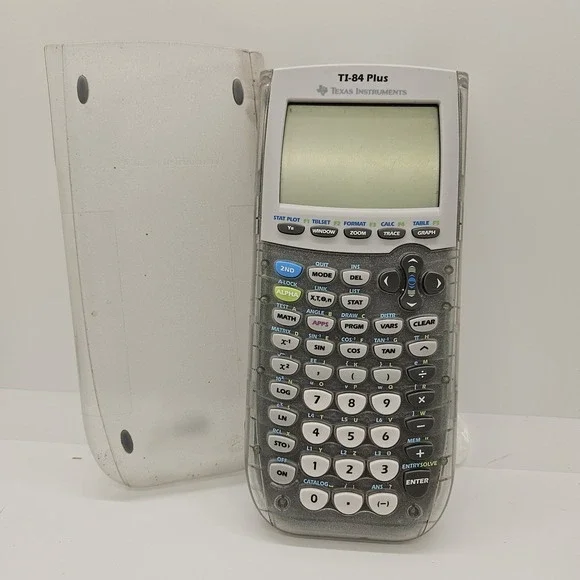 Texas Instruments‎ TI-84 Plus Graphing Calculator – Clear Case w/ Cover – Tested