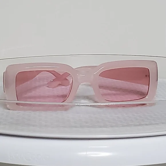 Girls Pink Rectangular Sunglasses