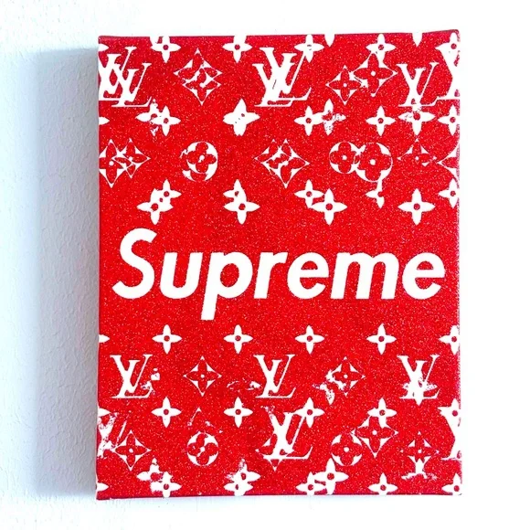 ✨ NEW LV SUPREME CANVAS ART ARTWORK BOUJEE DECOR ✨