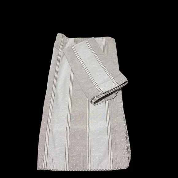 Legacy 27.5x27.5 Pillow Sham Covers Tan & Brown‎ Stripes Gingham Trim & Back