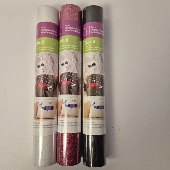 Cricut Glitter Iron On Bundle 3 Rolls‎ Heat Transfer Vinyl DIY Craft 12x19