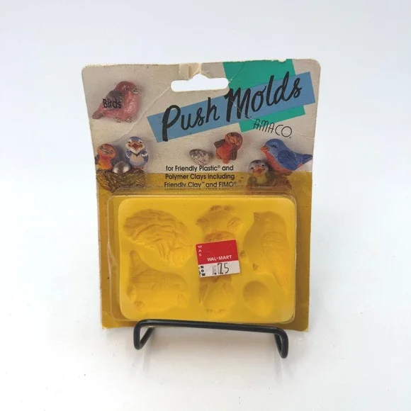 Amaco Push Molds Birds Judi Maddigan Friendly Plastic Clay Vintage Yellow New