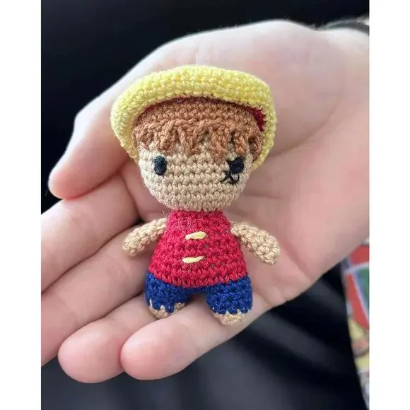 Handmade Crochet Mini Doll Figurine Cool Dude