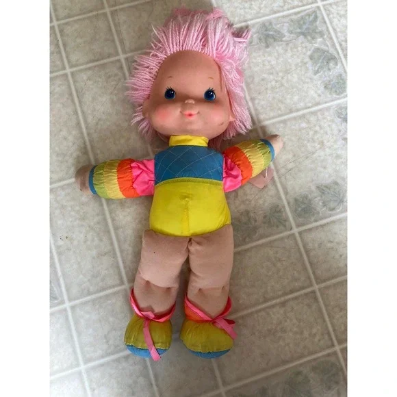 Rainbow Brite Doll Pink Hair Baby Brite Hallmark Plush 15