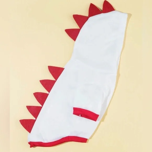 Dinosaur Pet Hoodie - Red and White
