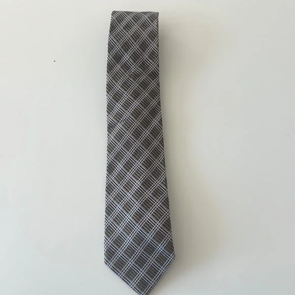 Big Boys Brown Plaid All Silk Tie