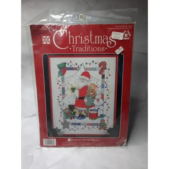 Designs For The Needle Christmas Traditions Cross Stitch Kit Patchwork Santa