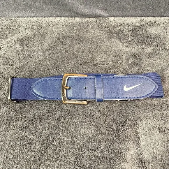 Nike Blue Stretch Baseball Belt Adjustable Logo Buckle Unisex Kids One Size