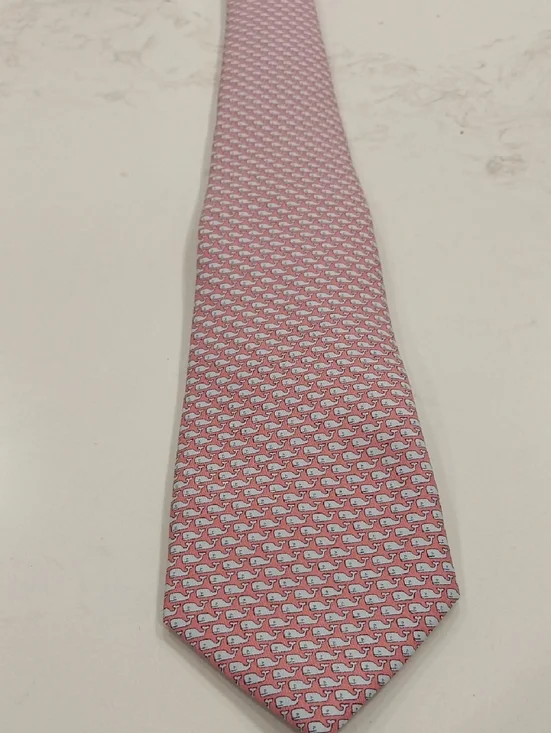 Boys Vineyard Vines Pink Micro-Whale Silk Tie