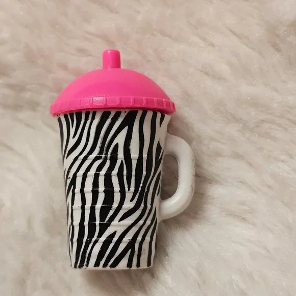 LOL Surprise Doll Accessory Drink Cup Bottle Zebra Stripe Hair Pink Replacement