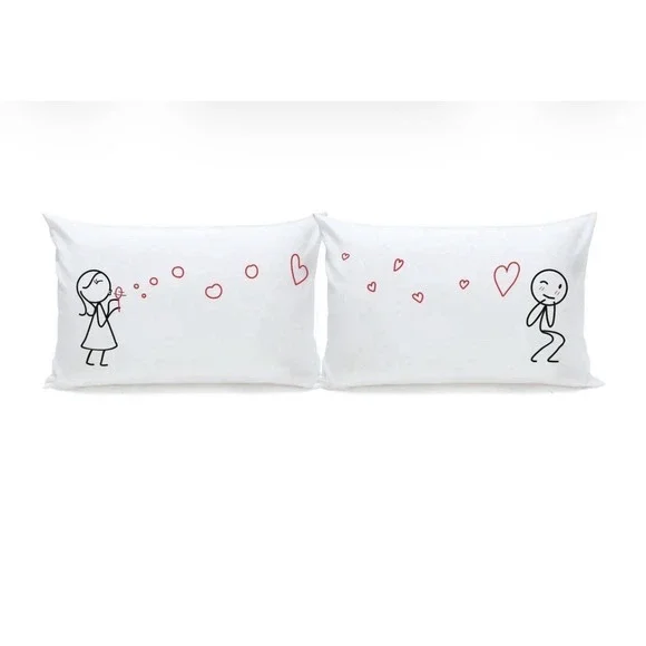 from My Heart to Yours Couples Pillowcases - Romantic Gift‎ for Him and Her Kiss