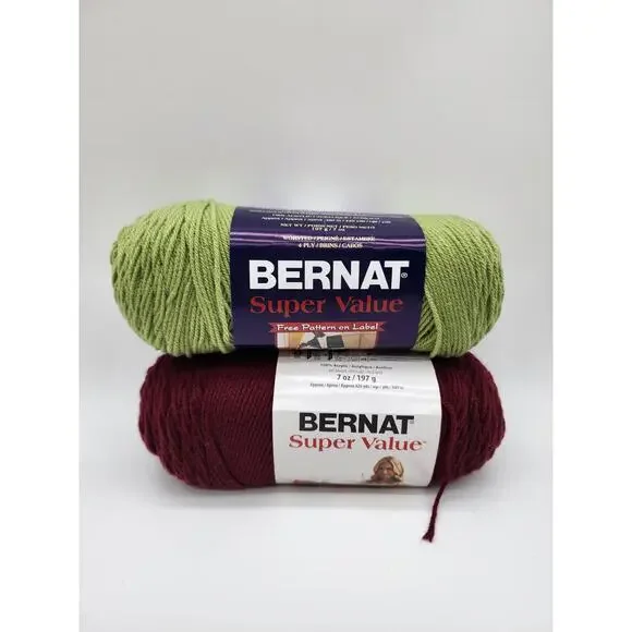 Bernat‎ Super Value Lot of 2 Skeins of Yarn