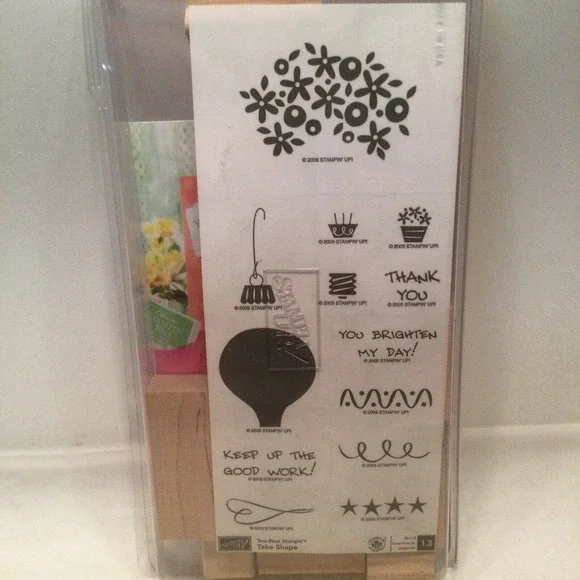 Stampin Up Take Shape Two Step Stampin Christmas Rubber Stamps Thank You