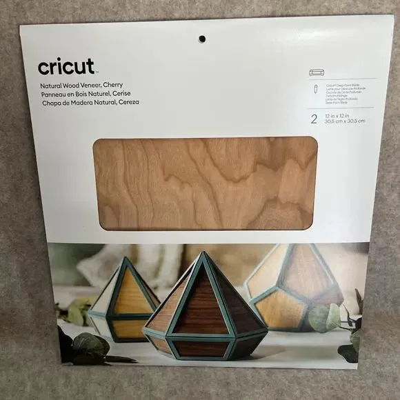 Cricut Natural Wood Cherry Veneer (2) 12x12‎ SHEETS