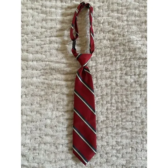 The Children's Place Boys Red Striped Adjustable Clip-On Tie