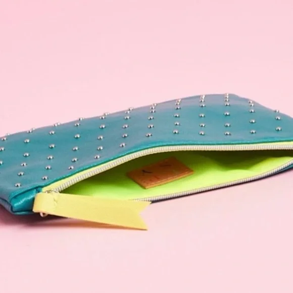 IPSY ‘100th’ Teal Studded Glam Cosmetic Bag