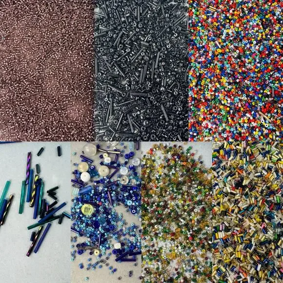 Assorted Multicolored Seed and Bugle Beads Various Shades and Sizes