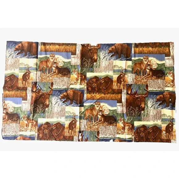 Vtg VIP Cranston Wildlife Cotton Quilting Fabric 44