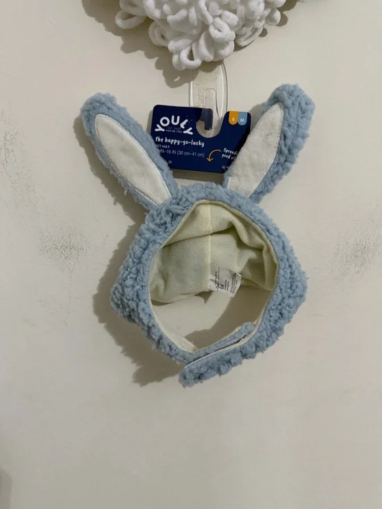 🍉3/$25 Youly The Happy-Go-Lucky Blue Bunny Sherpa Cat Hat!