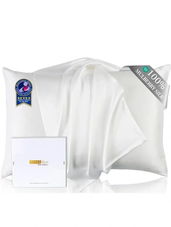 100% Mulberry Silk Pillowcase - Ivory White