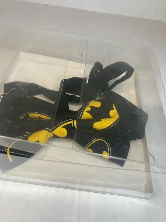 Black and Yellow Batman Print Kids Bow Tie