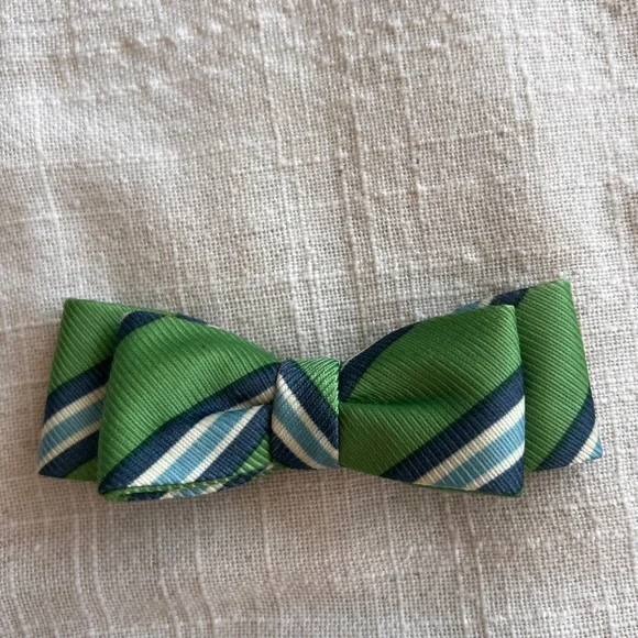 Handmade green bowtie for a small boy