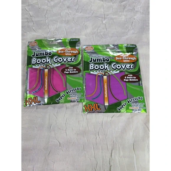 Purple & Pink Premium Edition Jumbo Book Covers XXLSuper Stretchy School Supply