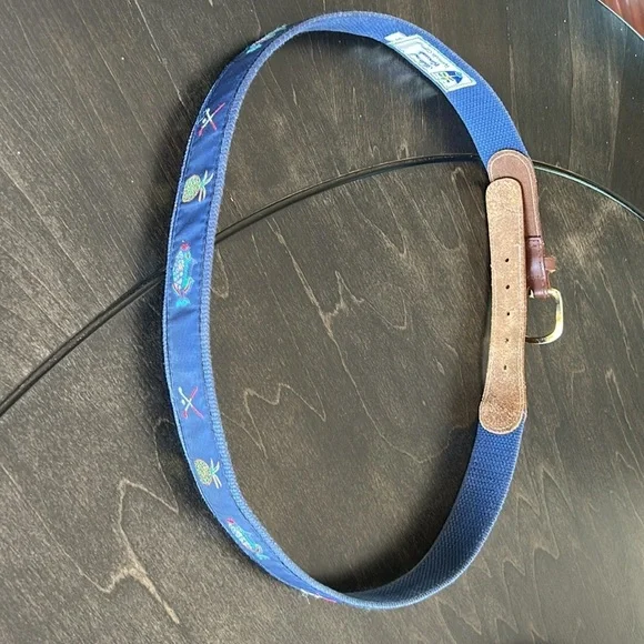 Men’s Island Casuals Blue & Brown Belt with Sports Motif Size 38