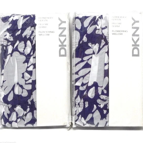 DKNY Blue and White Pillow Sham Set