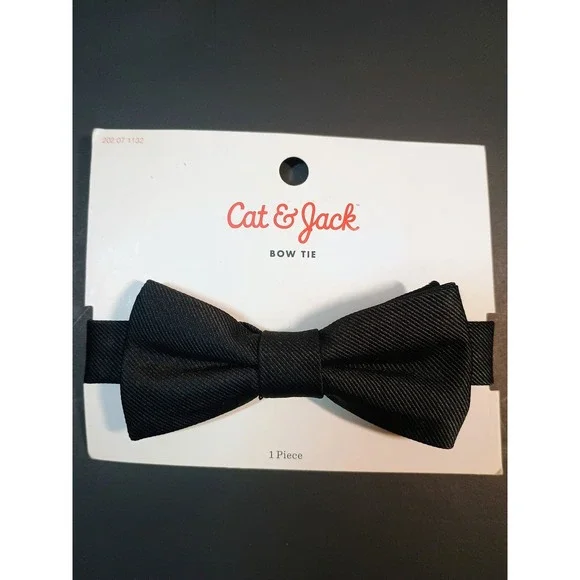 Cat & Jack Kids Black Bow Tie‎ Pre Tied Adjustable Strap Formal Occasion Target