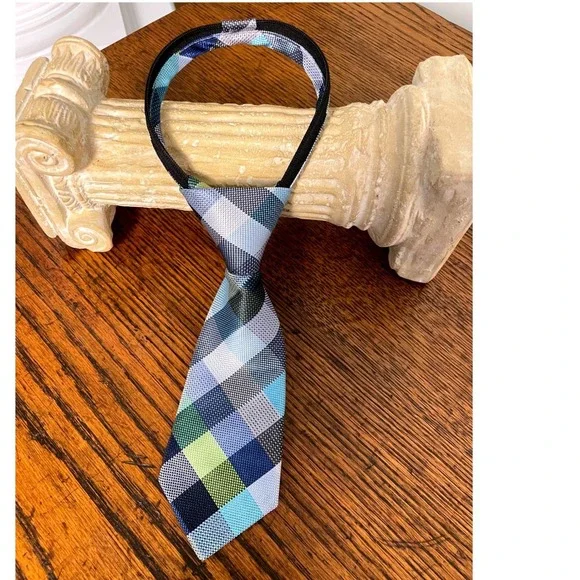 Littlest Prince Kids Boys Pre-Tied Zip Plaid Necktie Hand Made 0-9 Months