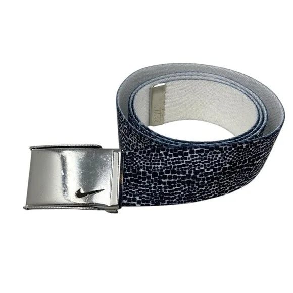 Nike Unisex Adult Belt Black & White Abstracted Spotted Print - Logo - 41