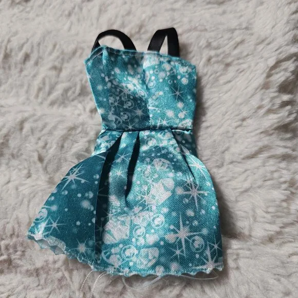 Blue Fashion Doll Dress Gemstone Sparkle Diamond 1:6