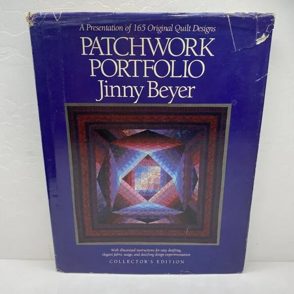 Vintage 1989 Patchwork Portfolio Jinny Beyer Quilt Book Signed Copy Hilton Head