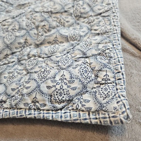 Pakistan Kantha 100% Cotton Pillow Case Blue Paisley Bohemian Ocean