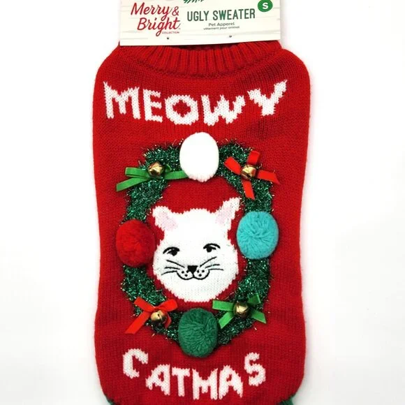 Merry & Bright Holiday Ugly Sweater for Cats or Dogs