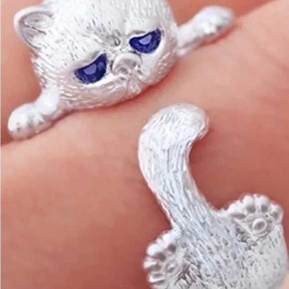 Silver Cat Ring