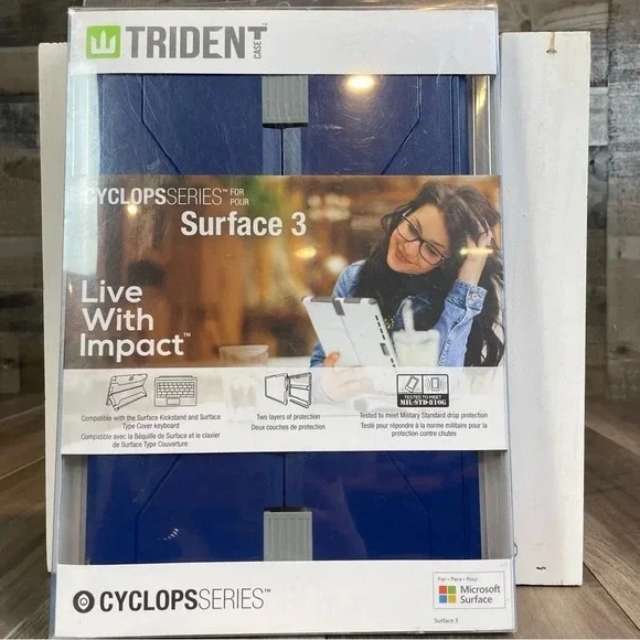 NEW Trident Cyclops Series Surface 3 Blue Heavy duty Case - drop protection
