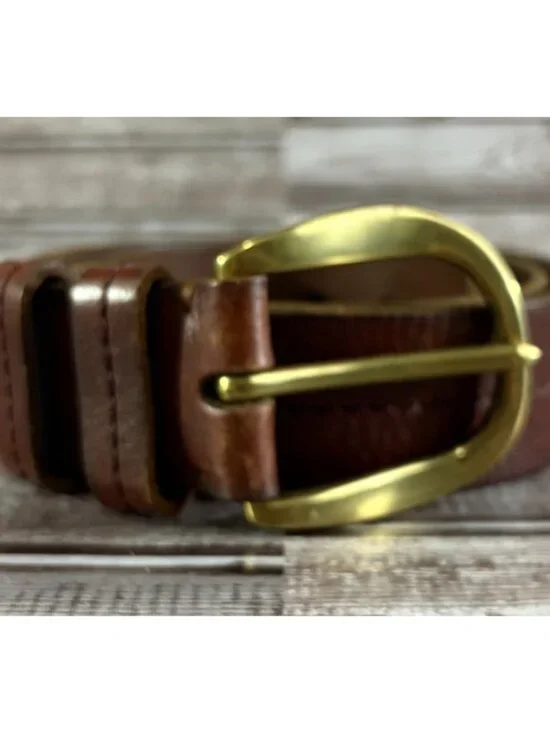 Lauren Ralph Lauren Solid Brass Leather belt size XL 46