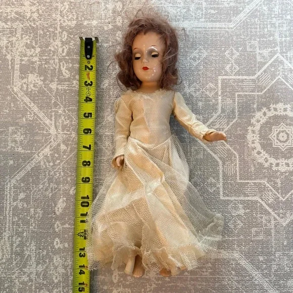 Vintage Mary Hoyer Composite Doll Bride Wedding Dress‎ Collectible Doll