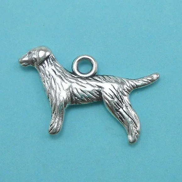 6pcs Dog Charms retriever silver tone for jewelry making‎