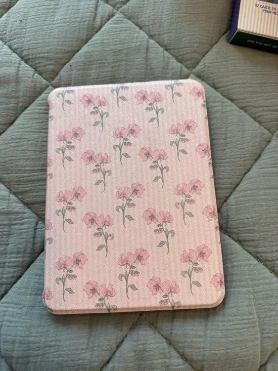 Pink Floral Tablet Cover - Protective Folio Case