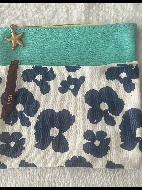 {Ipsy} Summer Floral and Sea Cosmetic Makeup Pouch Set of 2