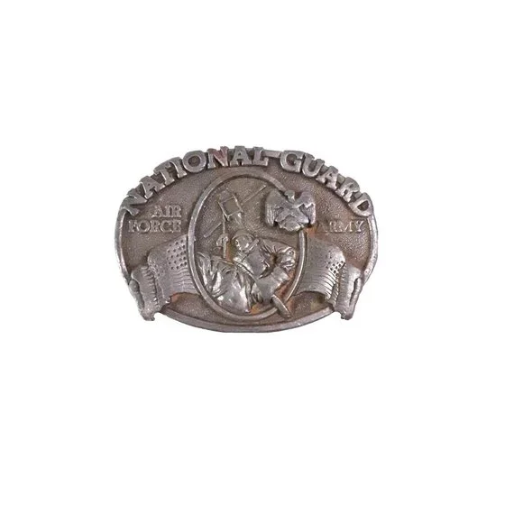 Bergamot Brass‎ Works Belt Buckle Vtg 1982 National Guard Air Force Army …