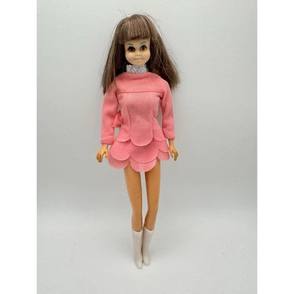 Vintage 1968 Princess‎ Grace Doll Hong Kong Clone Pink Dress White Boots