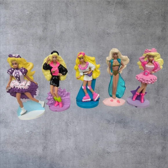 Vintage McDonald's Happy‎ Meal PVC Barbie Cake Toppers Lot of 5 L67