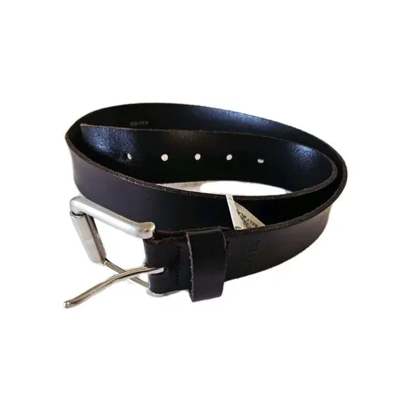 Fossil Black Leather Belt Size 32